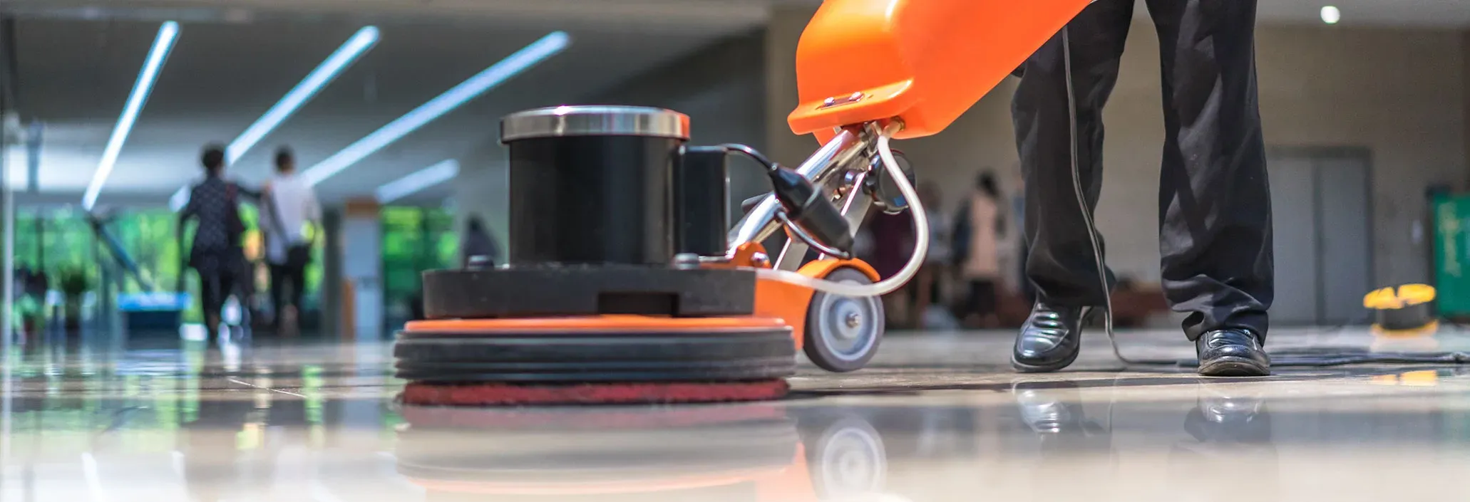 Industrial cleaning in a large commercial facility