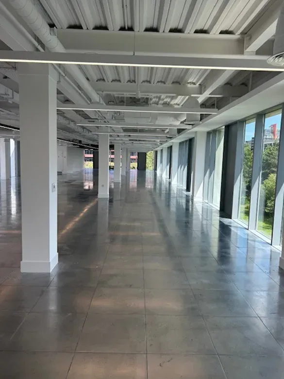 Completed builders clean showing polished floors and presentation-ready finishes