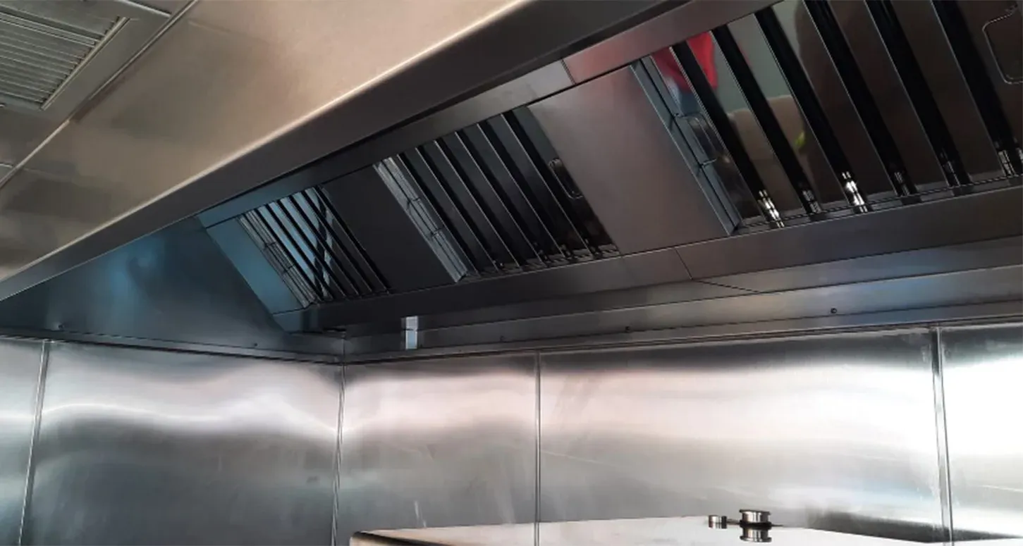 TR19 kitchen extraction system cleaning in progress inside commercial ductwork