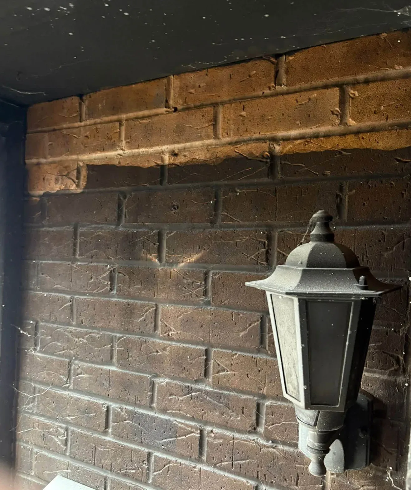 Wall surface after laser cleaning — contamination removed